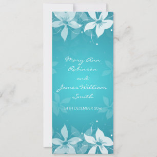 Floral Wedding Exotic Blooms Blue Invitation
