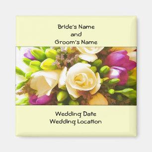 Floral Wedding Favour Magnet Template