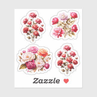 Floral Wedding Flowers Vinyl Stickers