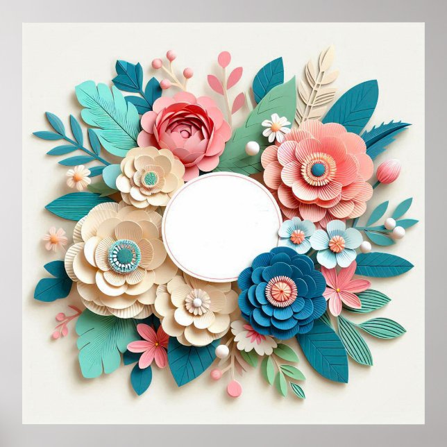 Floral wedding frame poster (Front)