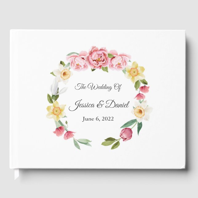 Floral Wedding  Guest Book (Front)