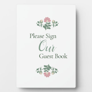 Floral Wedding Guest Book Sign Plaque