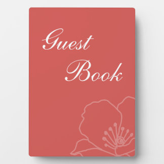 Floral Wedding Guest Book Signage Red Poppies Plaque