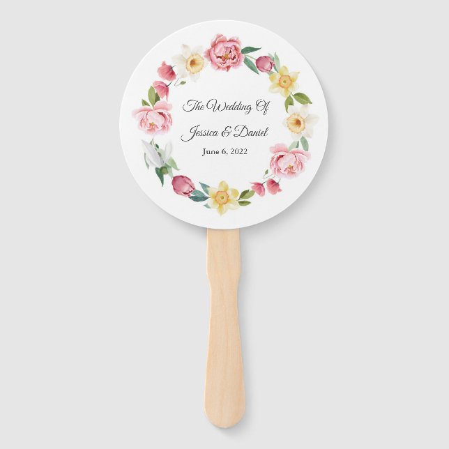 Floral Wedding     Hand Fan (Front)