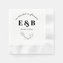 Floral Wedding Initials and Date