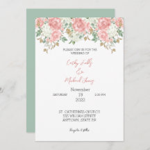 Floral wedding invitation