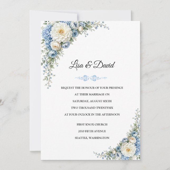 Floral Wedding Invitation (Front)