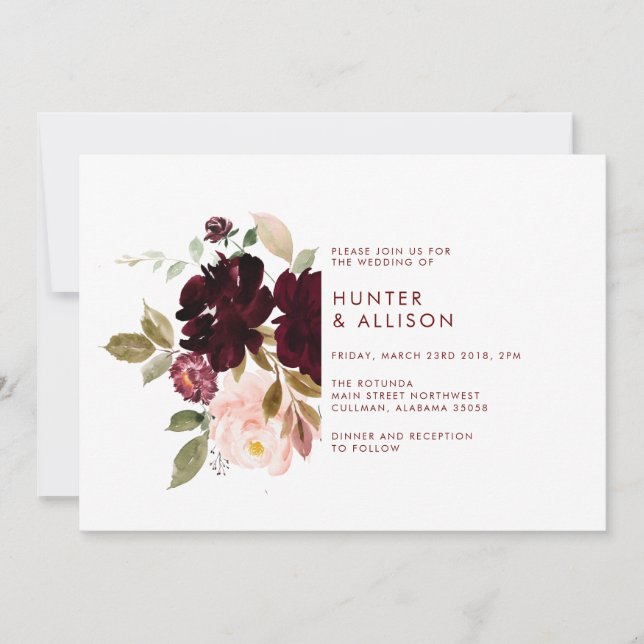 Floral Wedding Invitation (Front)