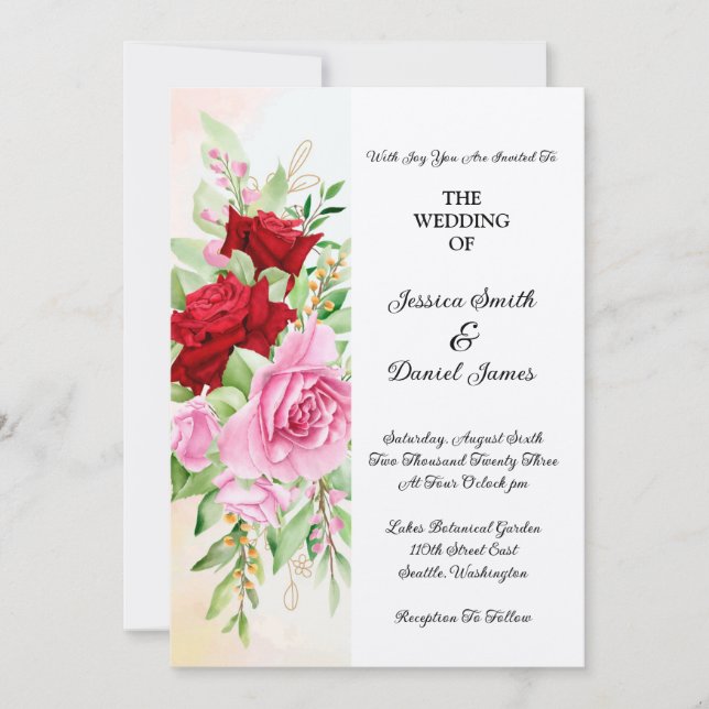 Floral Wedding Invitation (Front)