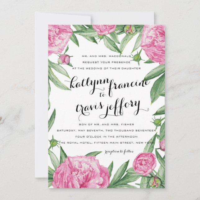 Floral wedding invitation (Front)