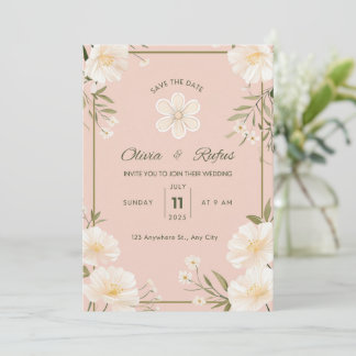 Floral wedding invitation