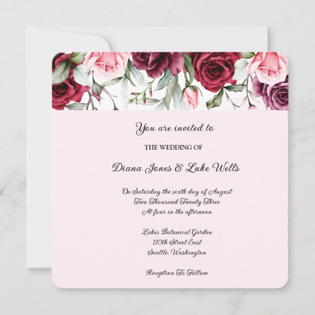 Floral Wedding Invitation (Front)