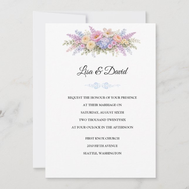Floral Wedding Invitation (Front)