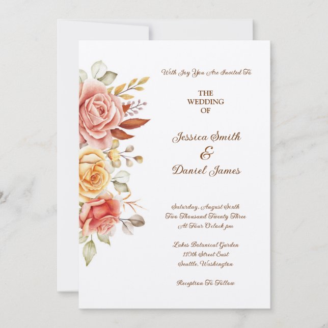 Floral Wedding Invitation (Front)