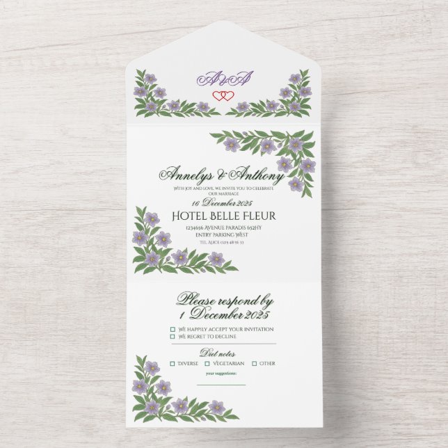 Floral Wedding invitation (Inside)