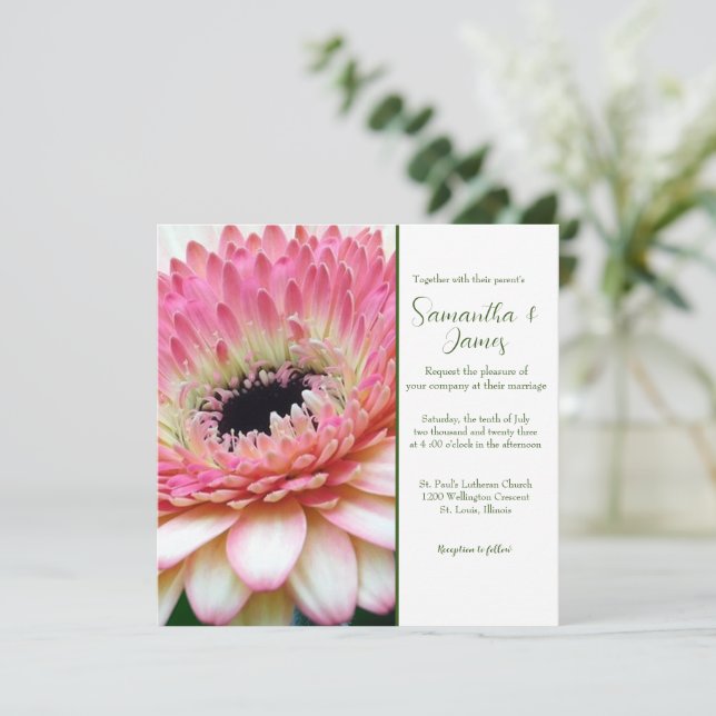 Floral Wedding Invitation (Standing Front)