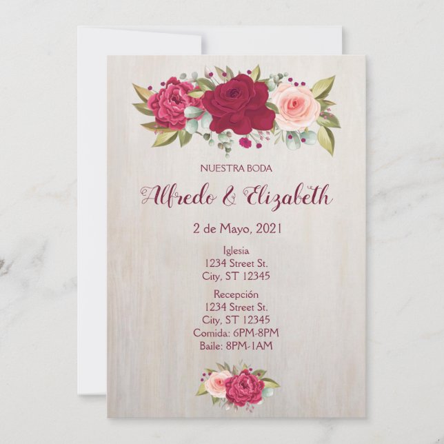 Floral Wedding Invitation (Front)