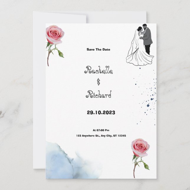  Floral Wedding Invitation (Front)