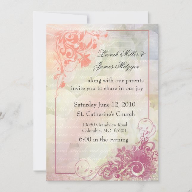 Floral Wedding Invitation (Front)
