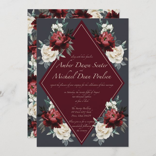 Floral Wedding Invitation (Front/Back)