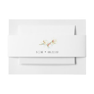 Floral Wedding Invitation Belly Band
