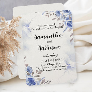 floral wedding invitation card
