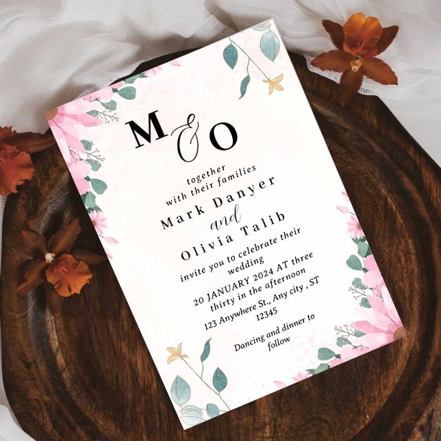 Floral Wedding Invitation Custom Rose Design Card (Creator Uploaded)