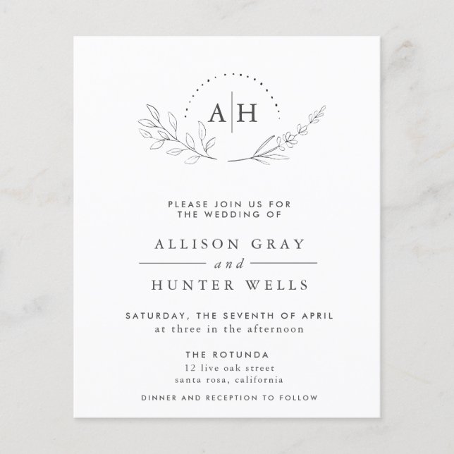 Floral Wedding Invitation Flyer (Front)