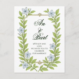 Floral Wedding invitation for seniors Postcard