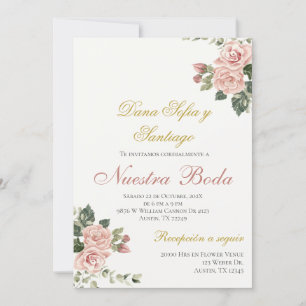 Floral Wedding invitation in Spanish