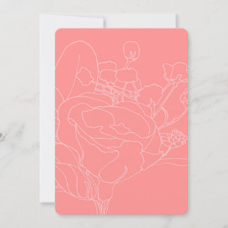 Floral Wedding Invitation Insert (Coral)