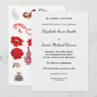 Floral Wedding Invitation Paisley Elegant Romantic