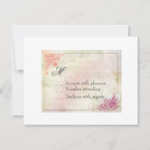 Floral Wedding Invitation Response card