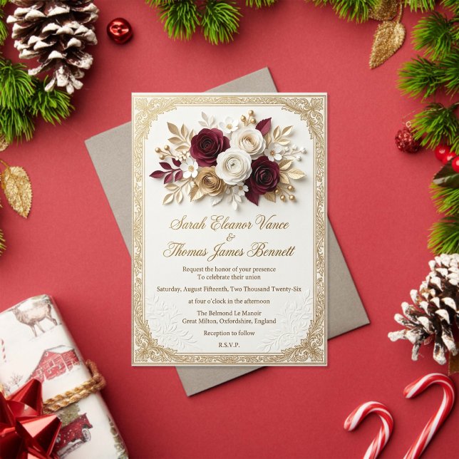 Floral Wedding Invitation Template | Rustic Boho  (Insitu (Holiday))