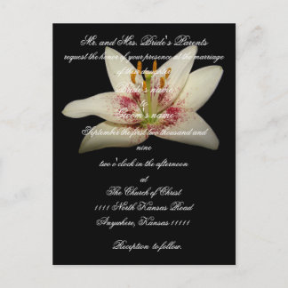Floral Wedding invitation white lily