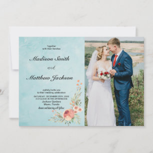 Floral Wedding Invitations with photo