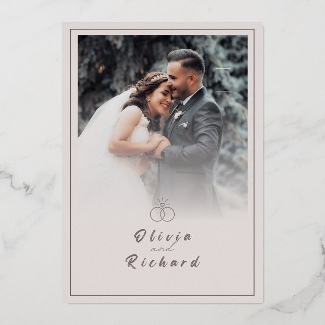 Floral Wedding Invite for Modern Weddings (Front)