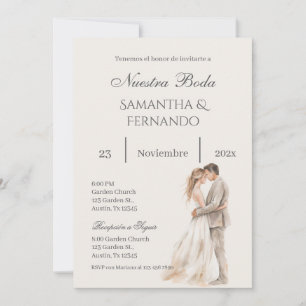 Floral Wedding invite in Spanish
