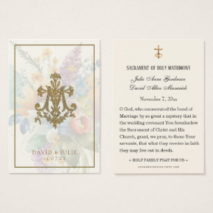 Floral Wedding Marian Cross Holy Card