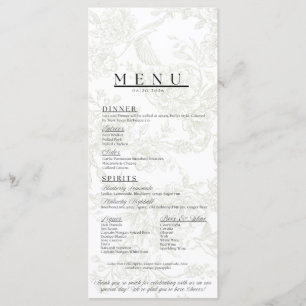 Floral Wedding Menu