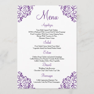 Floral Wedding Menu Card