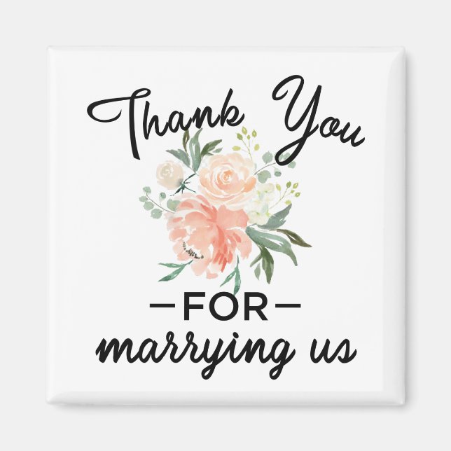 Floral Wedding Officiant Thank You Magnet (Front)