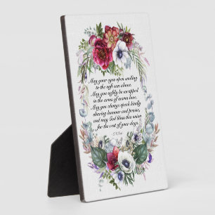 Floral Wedding Original Poem  Plaque
