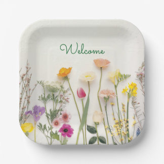 floral wedding  paper plate