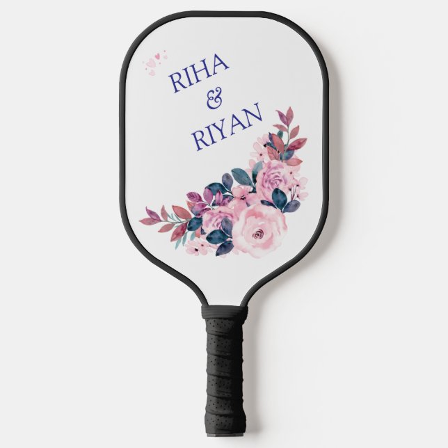 FLORAL WEDDING  PICKLEBALL PADDLE (Front)