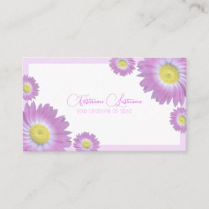 Floral wedding pink flowers calligraphy QR-Code Business Card