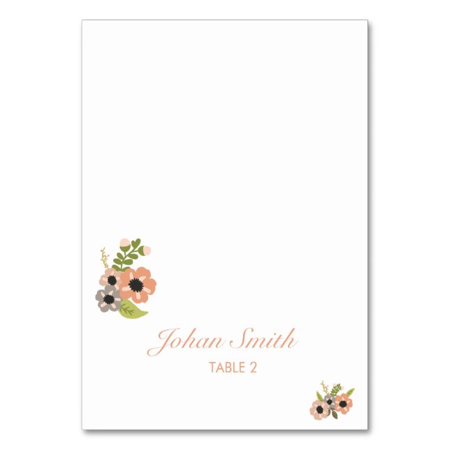 Floral Wedding Place card (Front)