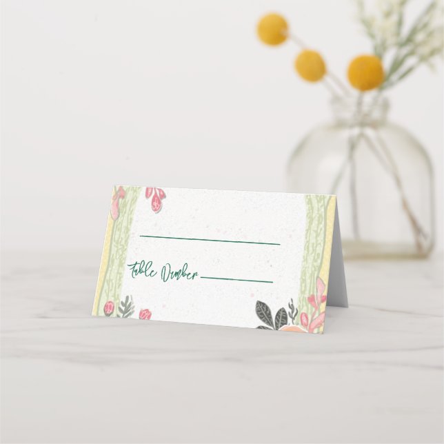 Floral Wedding Place Cards (Front)