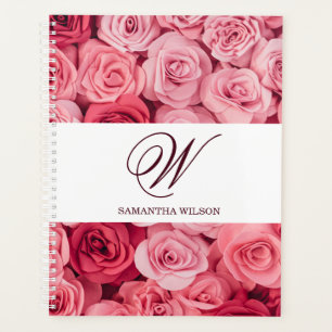 Floral Wedding Planer Monogramed Appointment Book Planner