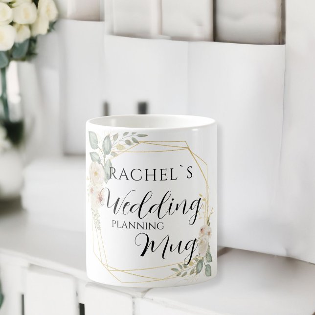Floral, "Wedding-Planning-Mug" Name Coffee Mug (Customer Specific, Floral, "Wedding-Planning-Mug" Name Coffee Mug.)